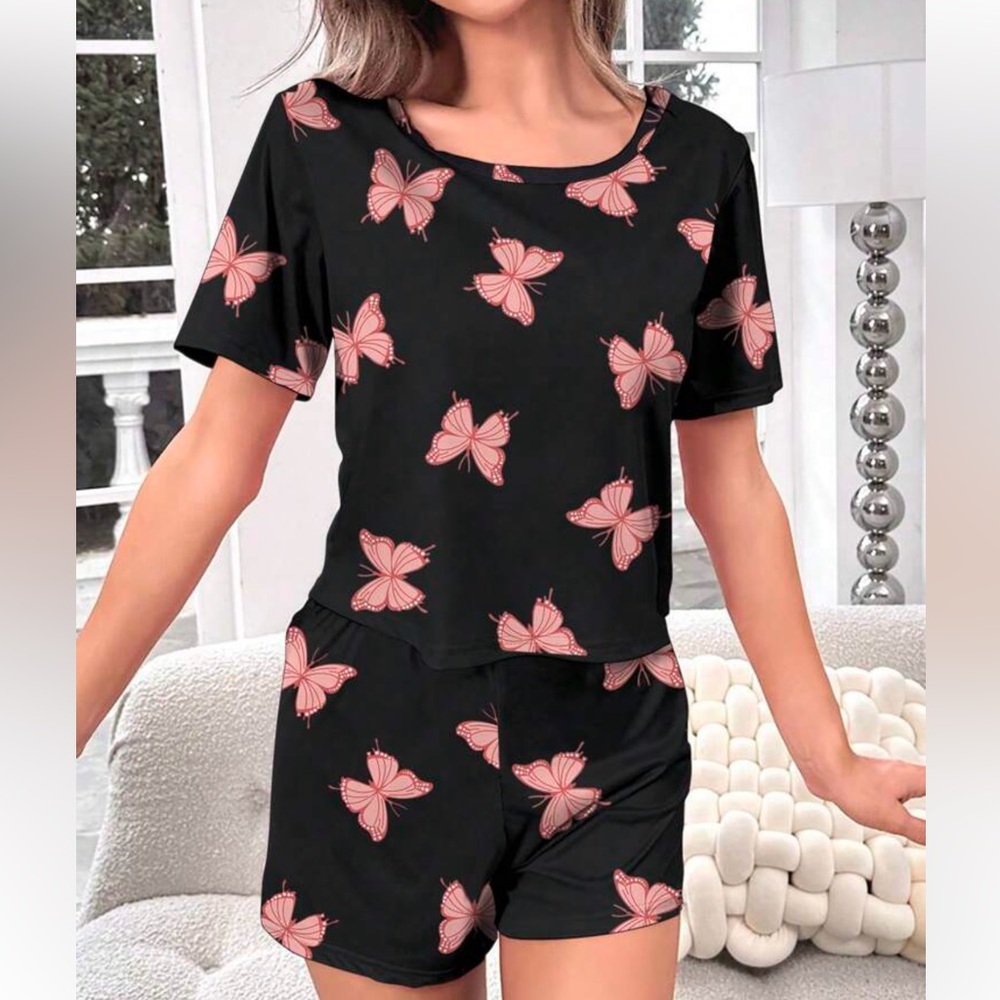 Butterfly Print Tee & Short pj set